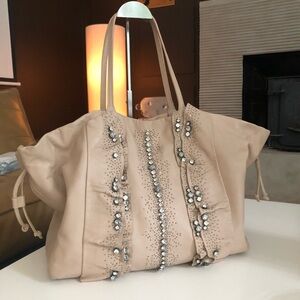 VALENTINO GARAVANI atelier hand beaded rhinestone tote bag